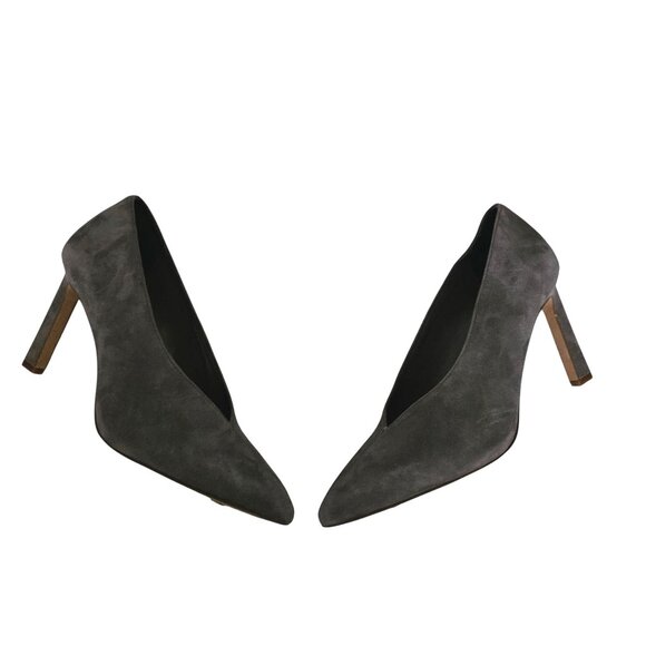Vince Camuto Gray Pointed Toe Ankia Suede High Heel Pump Women's 8 ½ / 39 NWOB - Picture 3 of 11